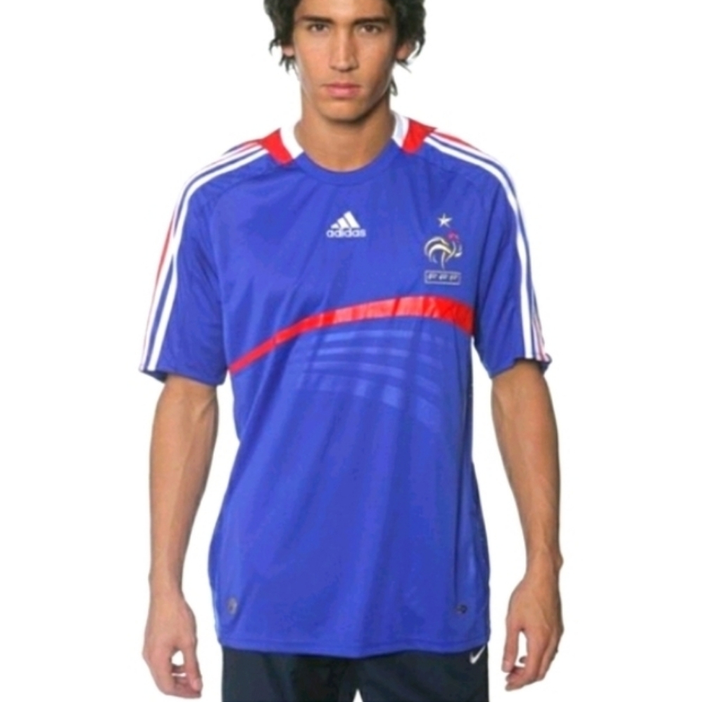 Adidas Vintage FFF France Home Jersey Soccer Football Zidane Henry